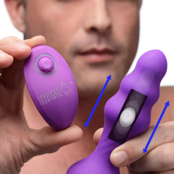 7X Slim Ribbed Thumping Silicone Anal Plug