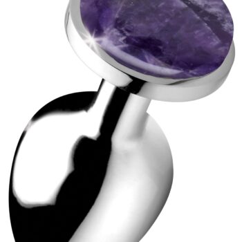 Genuine Amethyst Gemstone Anal Plug - Large