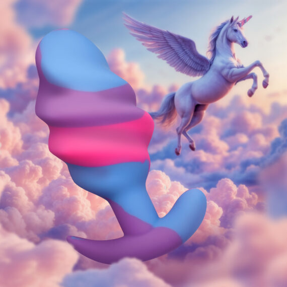 Unicorn Swirl Silicone Butt Plug - Large