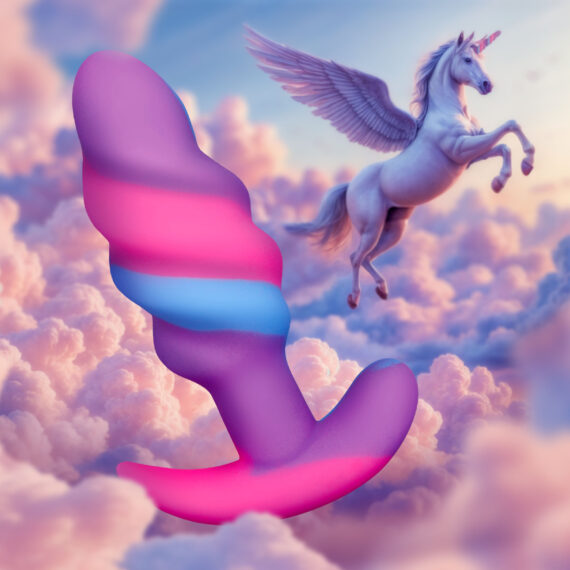 Unicorn Swirl Silicone Butt Plug - Small