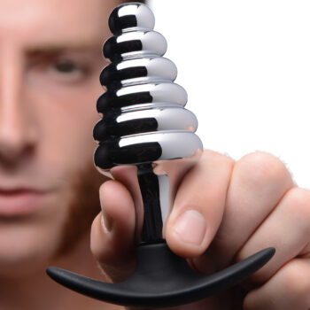 Dark Hive Metal and Silicone Ribbed Anal Plug