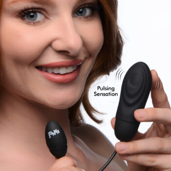 7X Pulsing Rechargeable Silicone Vibrator - Black