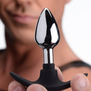 Dark Invader Metal and Silicone Anal Plug - Small