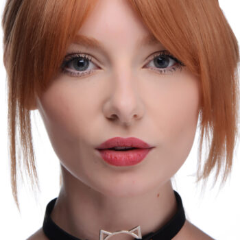 Kinky Kitty Ring Slim Choker - Black