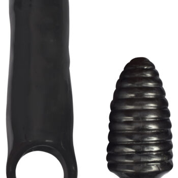 XXXPander Sheath with Ribbed Plug - Black
