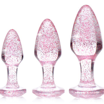 Glitter Gem Anal Plug Set - Pink