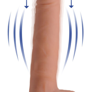 Vibrating & Thrusting Remote Control Silicone Dildo - 9 Inch
